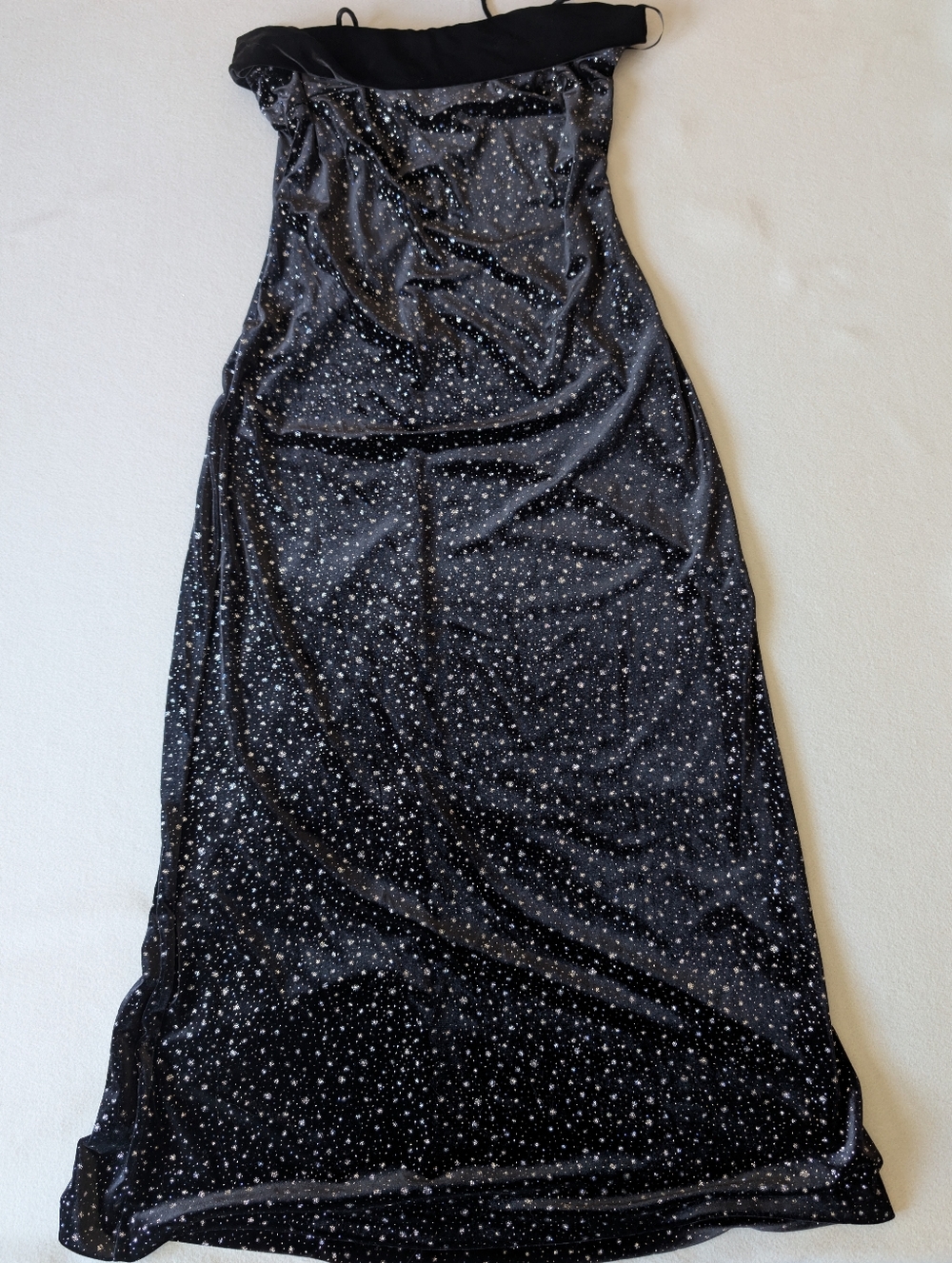 Vintage 90s Alex Evenings Velvet Constellation Sparkle Formal Gown USA Glam 14 - Picture 10 of 14